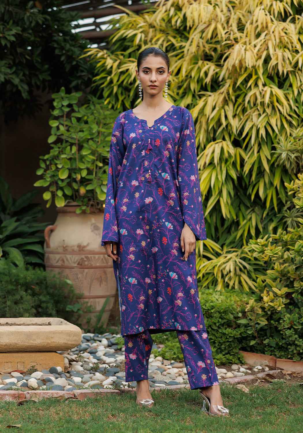 Eclipse Blossom - 2 PC Stitched Lawn Suit - Zarasi.pk