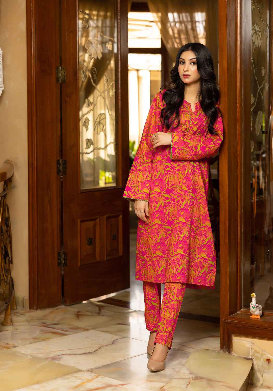 Tropical Sunset -  2 PC Stitched Lawn Suit - Zarasi.pk