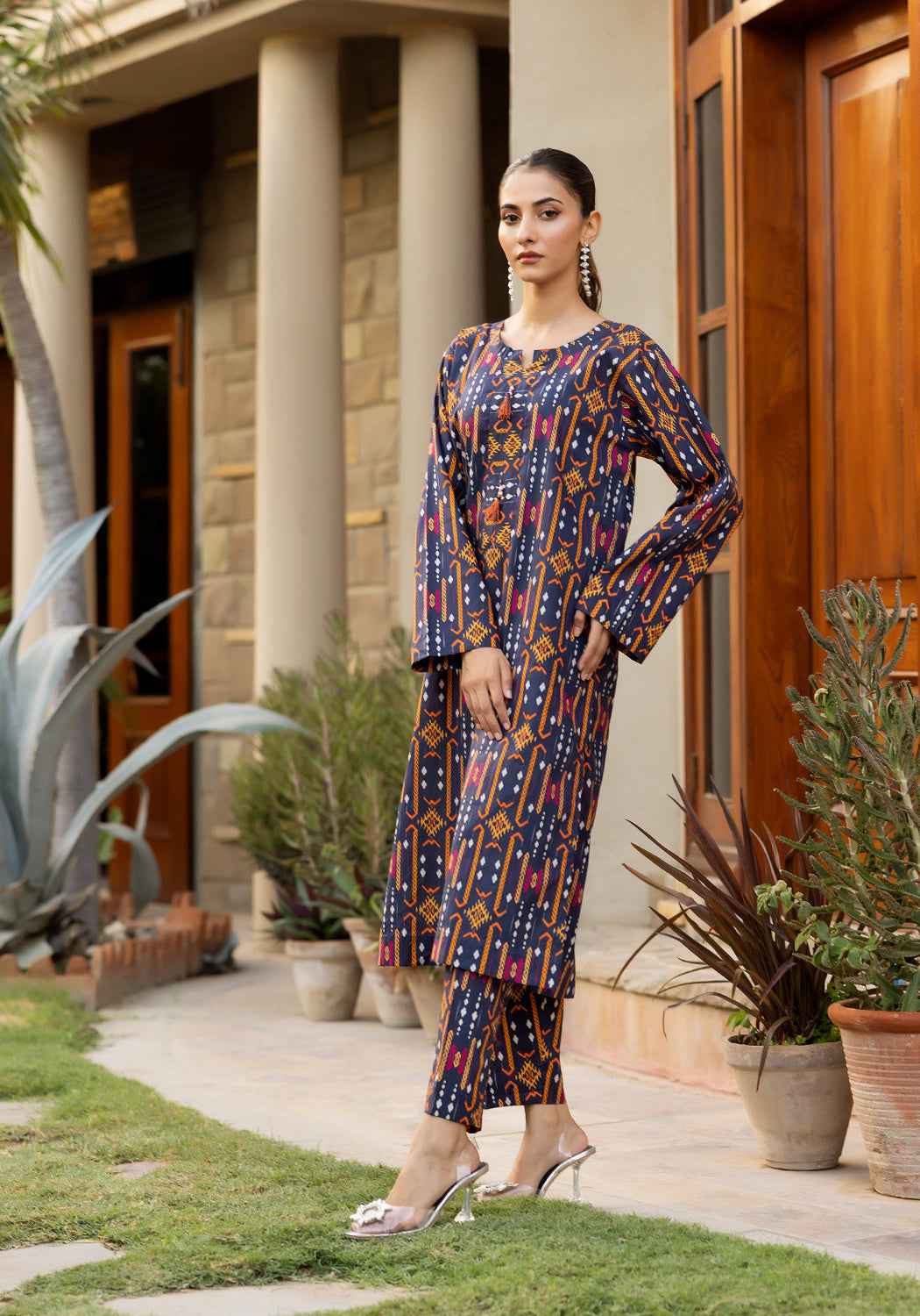 Botanical Bliss -  2 PC Stitched Lawn Suit - Zarasi.pk