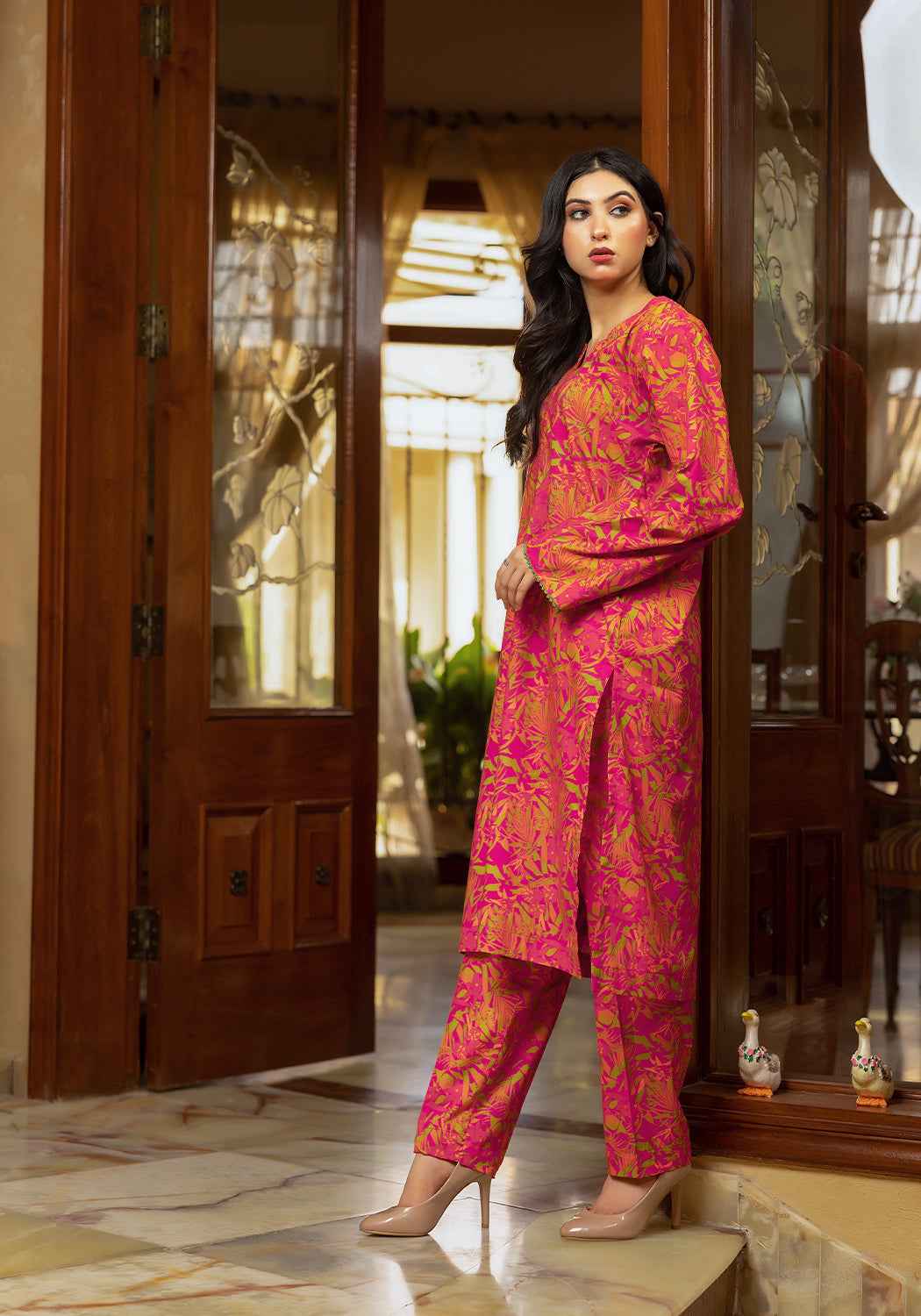 Tropical Sunset -  2 PC Stitched Lawn Suit - Zarasi.pk