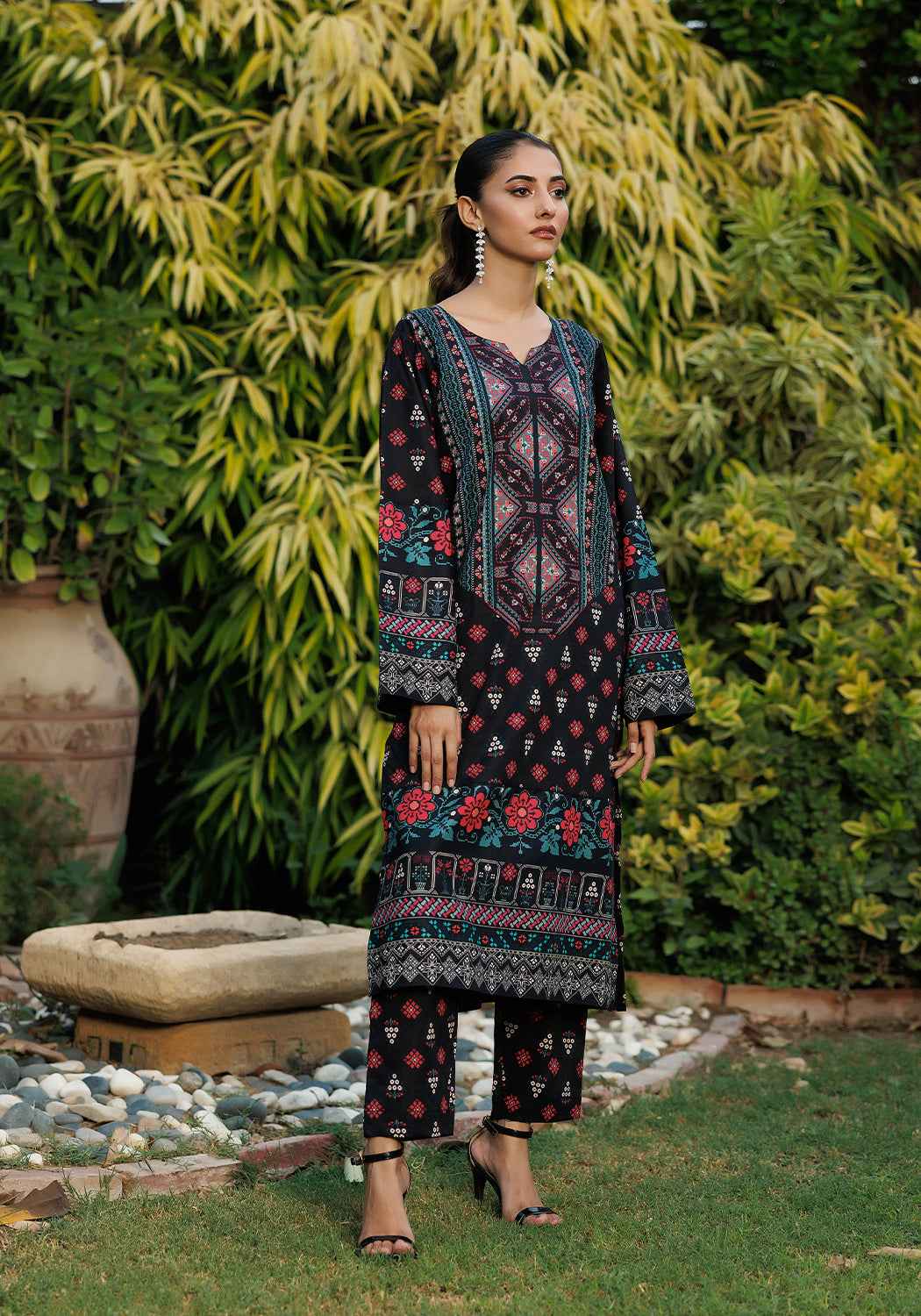 Tribal Charm -  2 PC Stitched Lawn Suit - Zarasi.pk