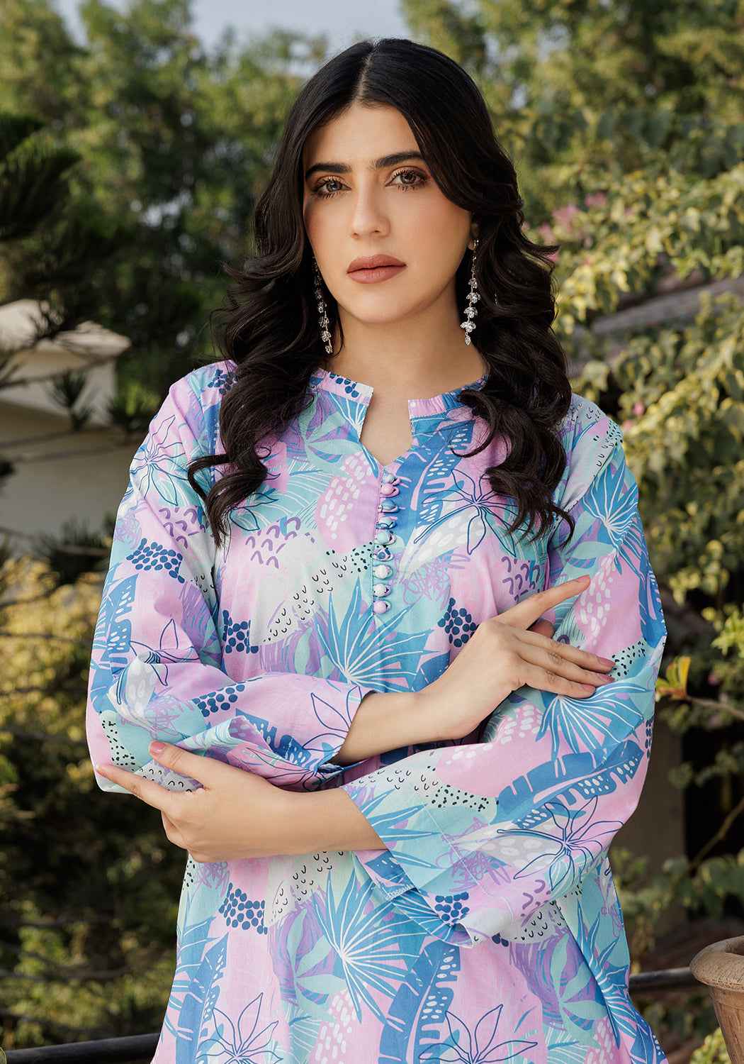 Dreamy - 2 PC Stitched Lawn Suit - Zarasi.pk