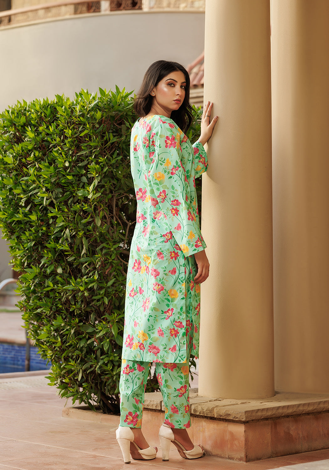 Hibiscus - 2 PC Stitched Lawn Suit | Timeless Bloom