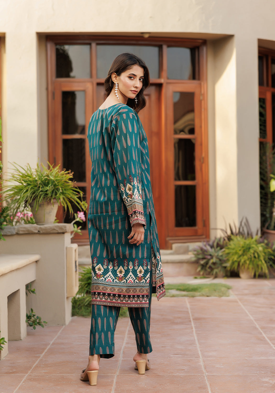 Emerald - 2 PC Stitched Lawn Suit | Timeless Bloom