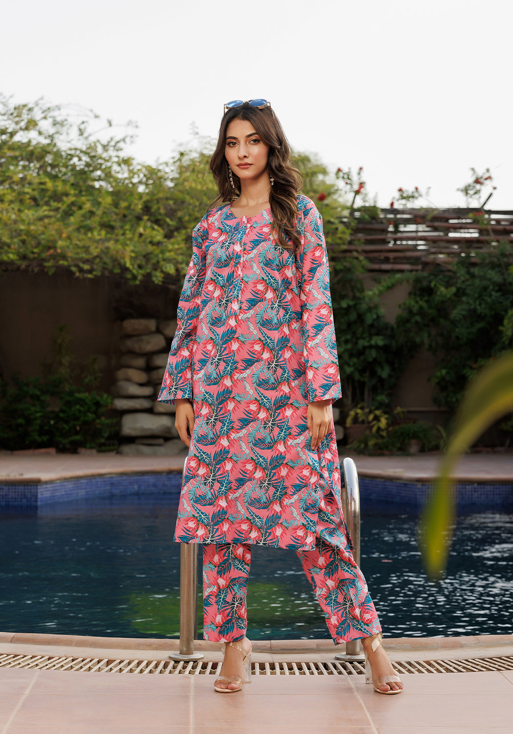 Flamingo - 2 PC Stitched Lawn Suit | Timeless Bloom