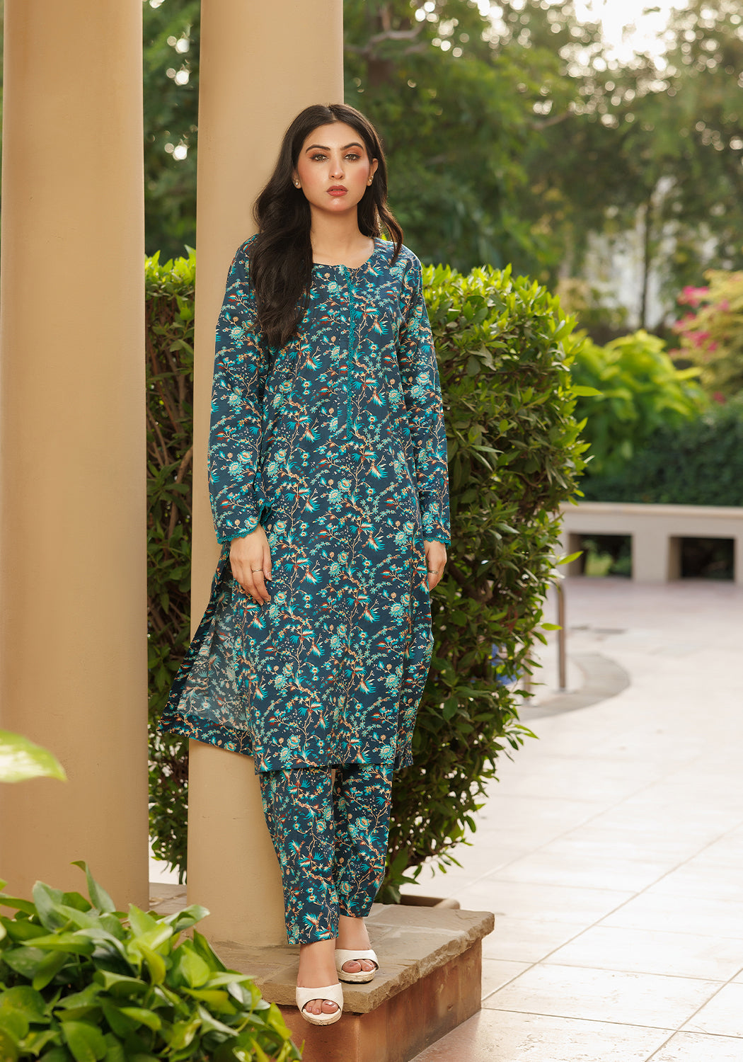 Midnight Aztec -  2 PC Stitched Lawn Suit