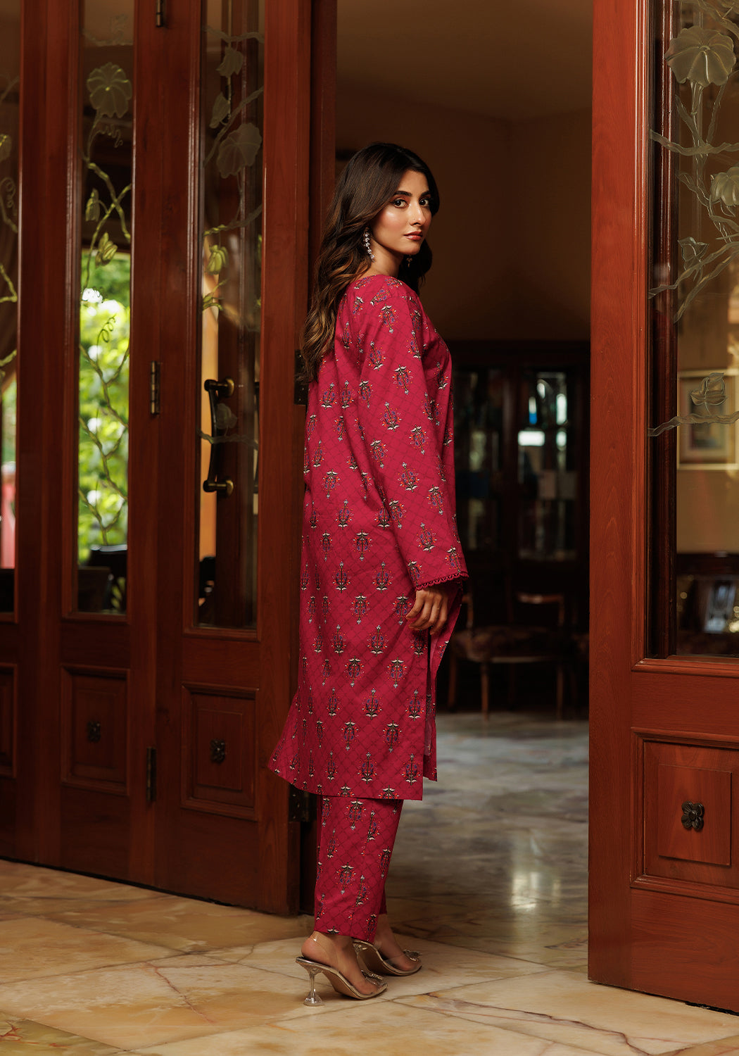 Ember - 2 PC Stitched Lawn Suit | Timeless Bloom