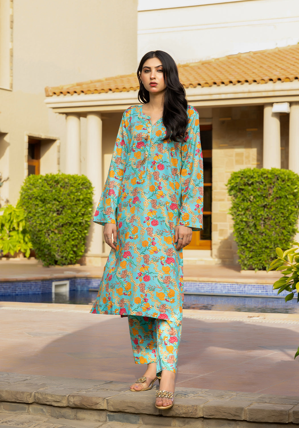 Summer Bloom -  2 PC Stitched Lawn Suit