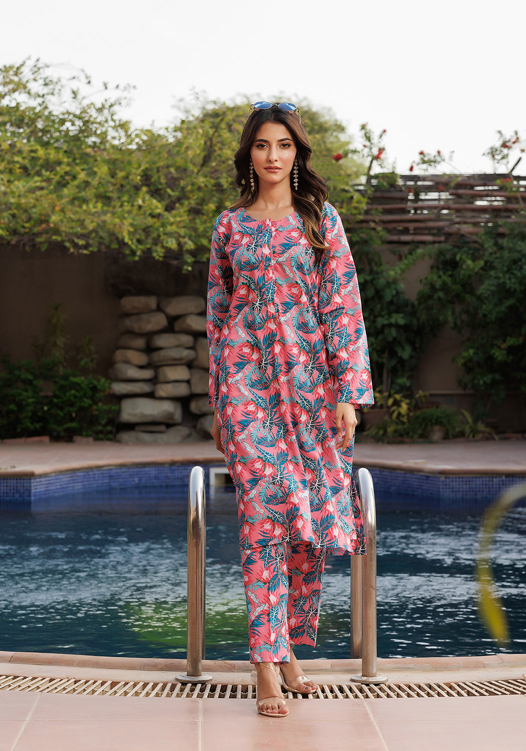 Flamingo - 2 PC Stitched Lawn Suit | Timeless Bloom