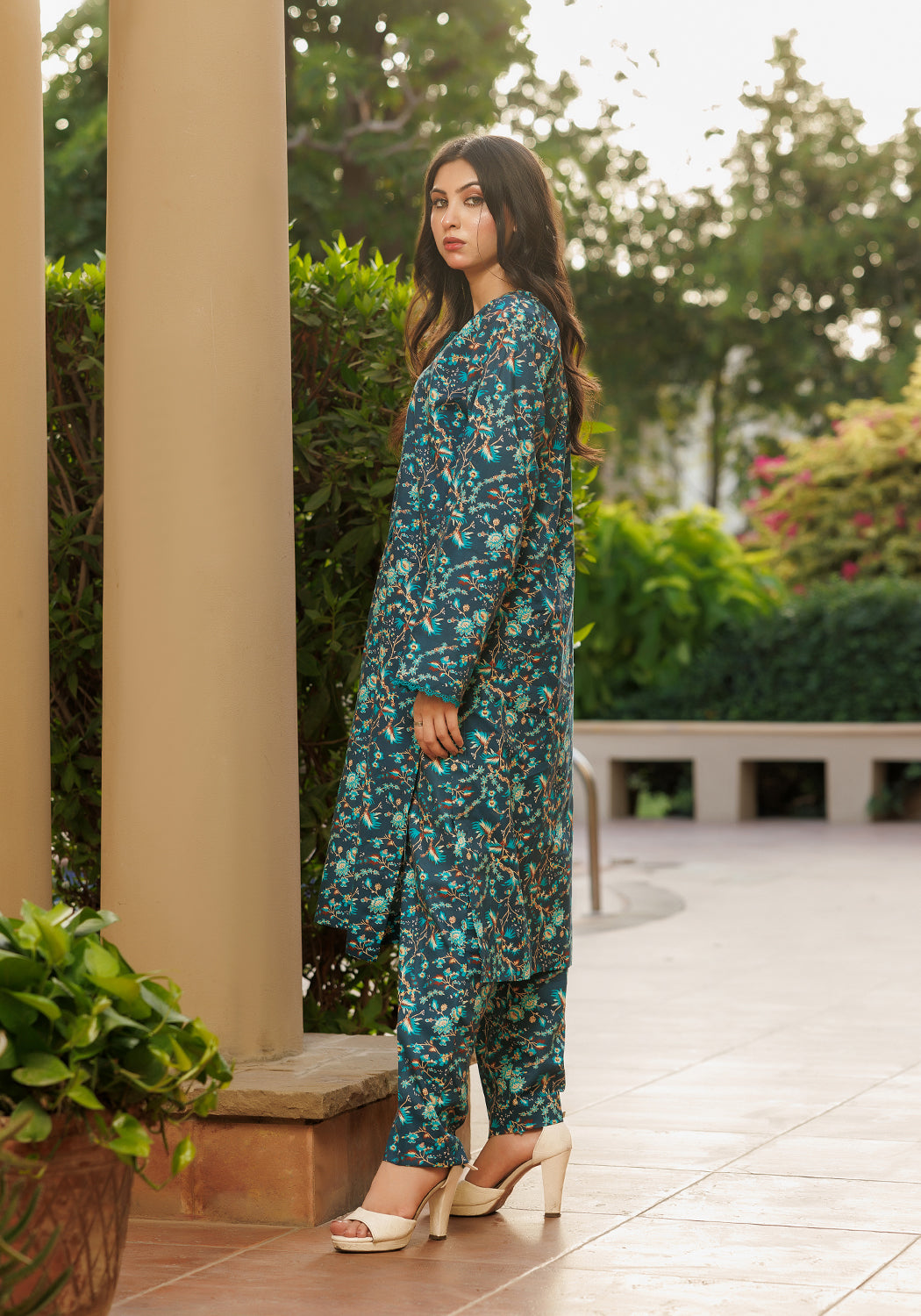 Midnight Aztec -  2 PC Stitched Lawn Suit