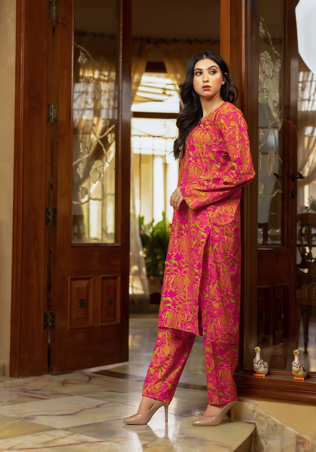 Tropical Sunset -  2 PC Stitched Lawn Suit