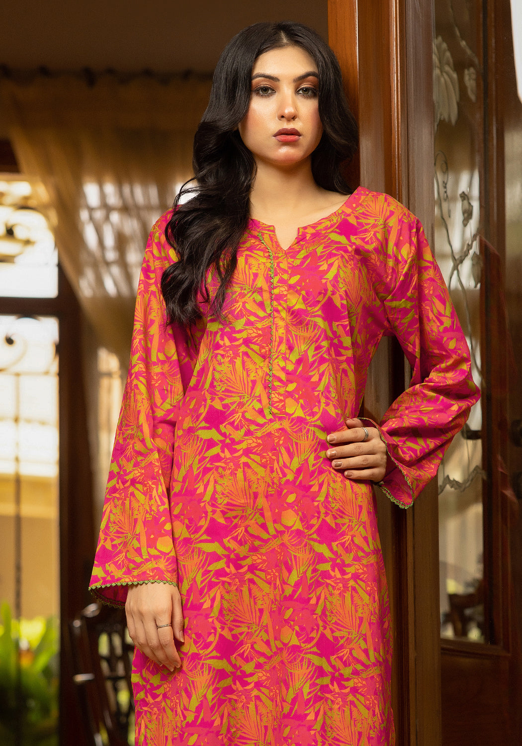 Tropical Sunset -  2 PC Stitched Lawn Suit