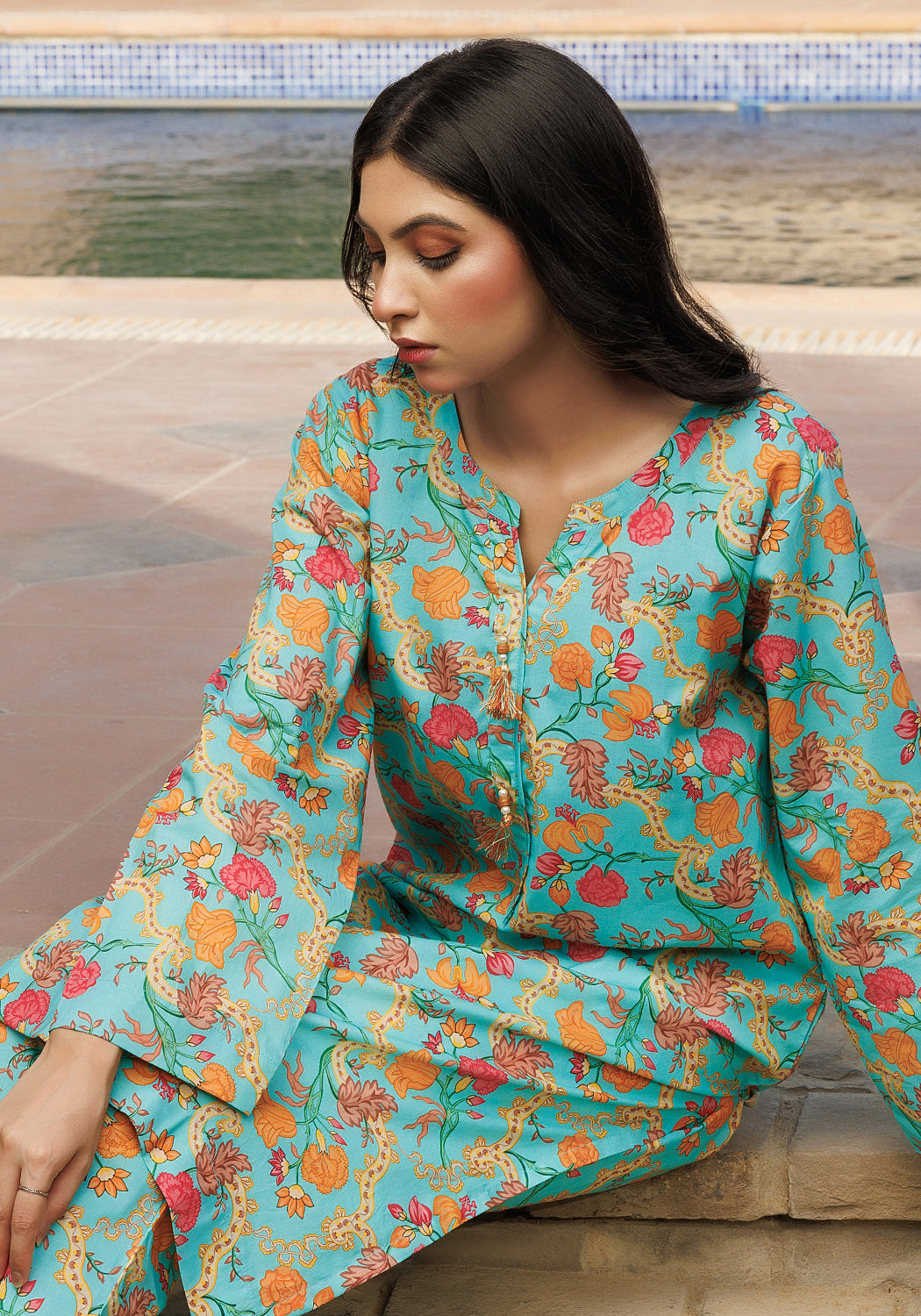 Summer Bloom -  2 PC Stitched Lawn Suit