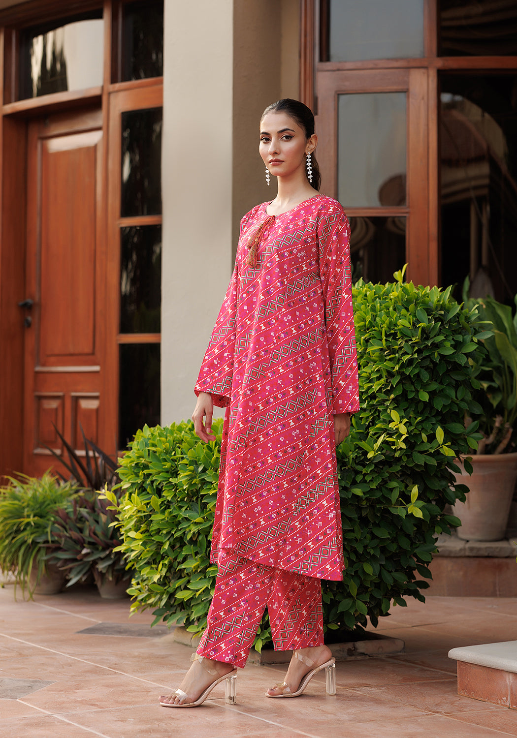 Fuchsia - 2 PC Stitched Lawn Suit | Timeless Bloom