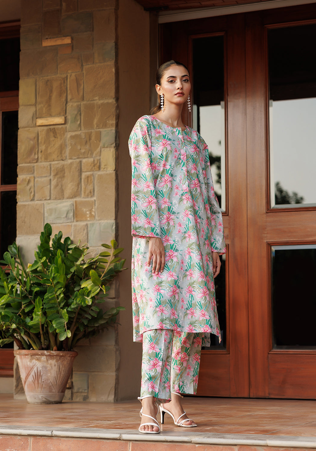 Breeze - 2 PC Stitched Lawn Suit | Timeless Bloom