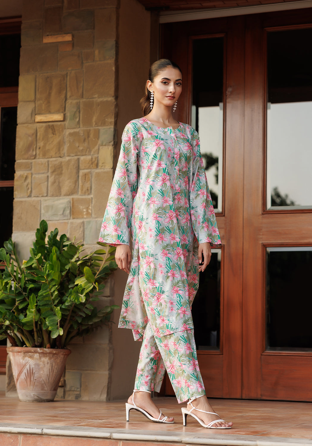 Breeze - 2 PC Stitched Lawn Suit | Timeless Bloom